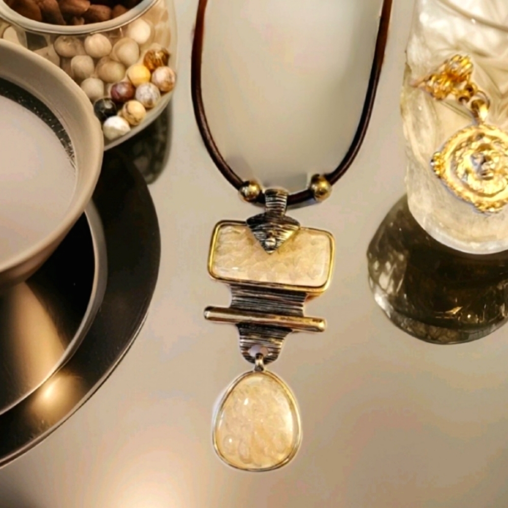 Handcrafted Fiery Stone Athena Runway Inspired Necklace